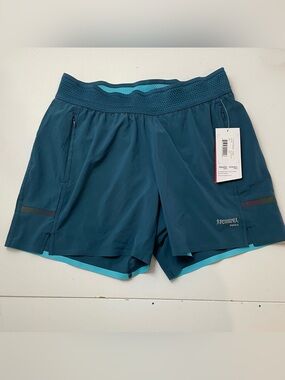 NEW Running Room RRX Women's Extreme 2-in-1 Shorts with Liner Blue size S P $60